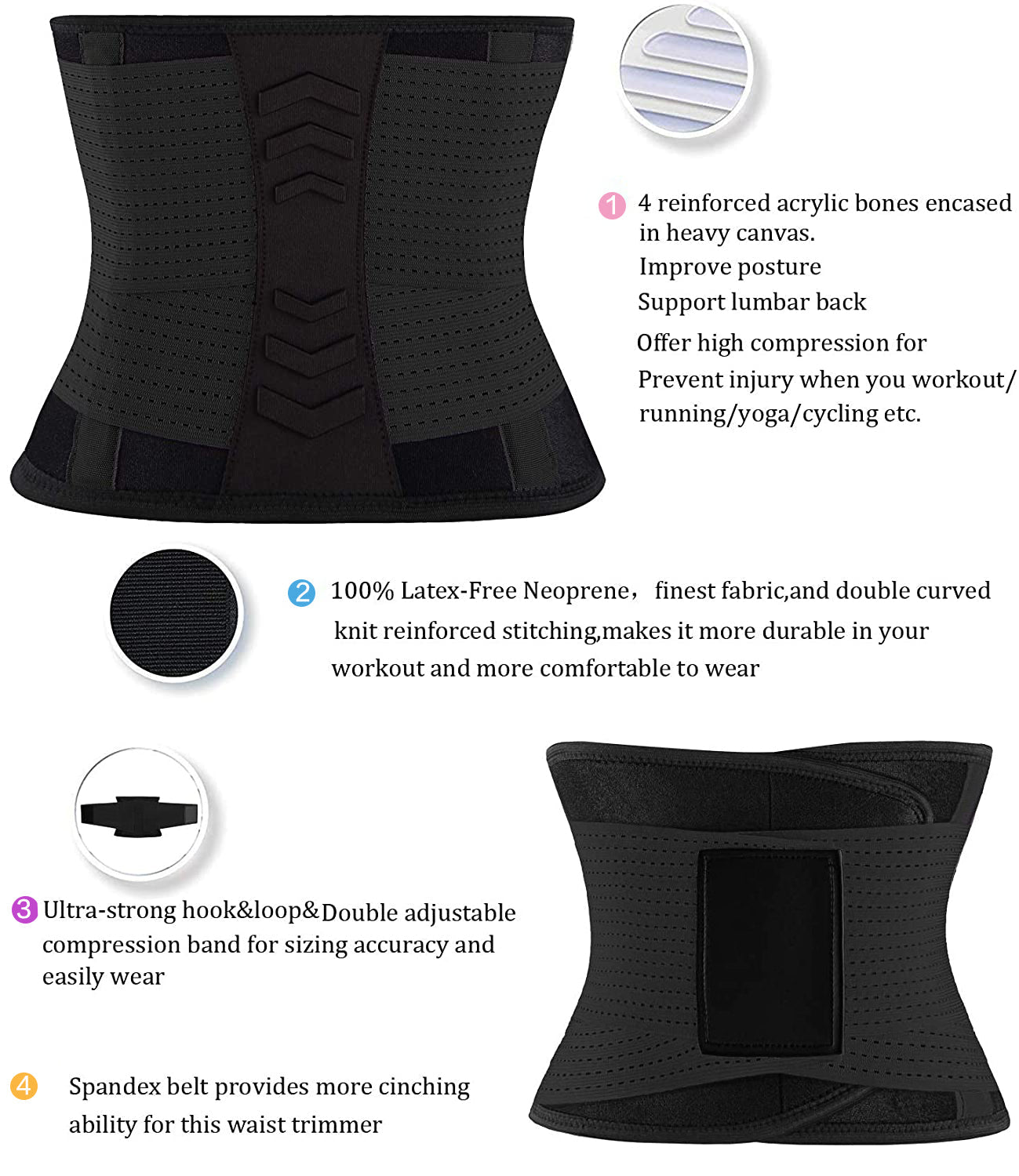 YIANNA Updated Waist Trainer Belt