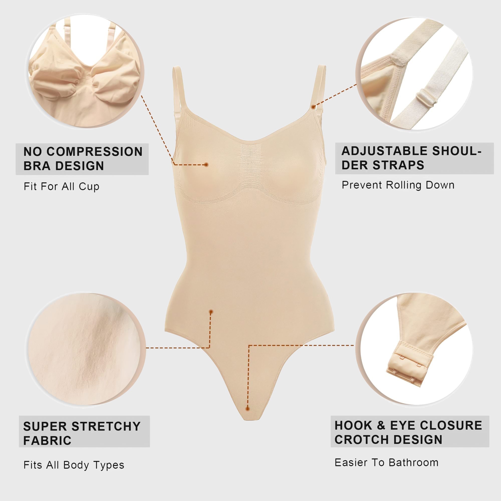 YIANNA Sculpting Bodysuit For Women