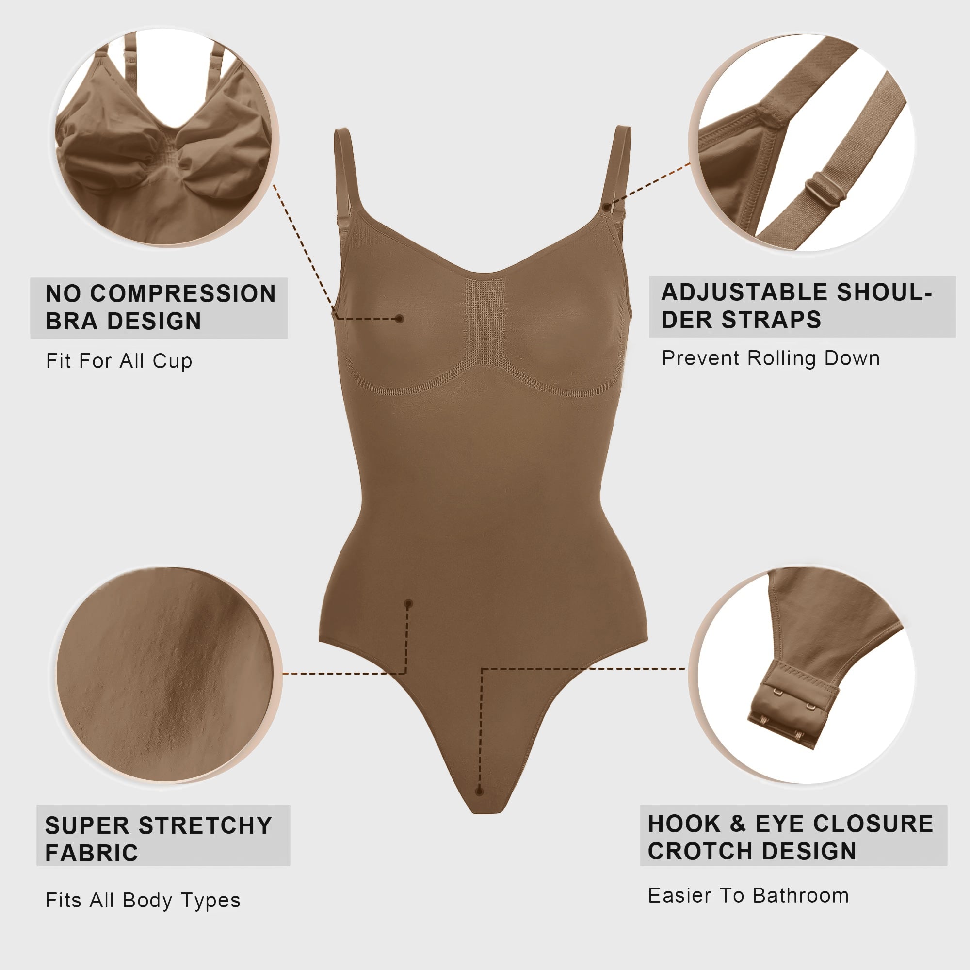 YIANNA Sculpting Bodysuit For Women