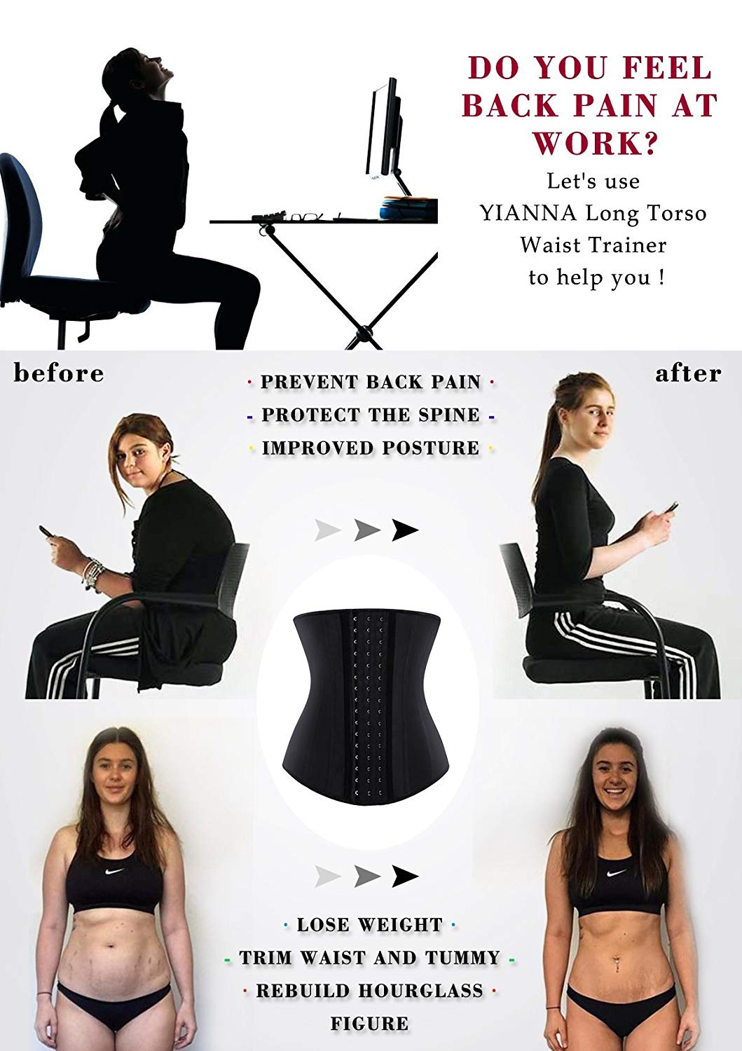 YIANNA Long Torso Waist Trainer