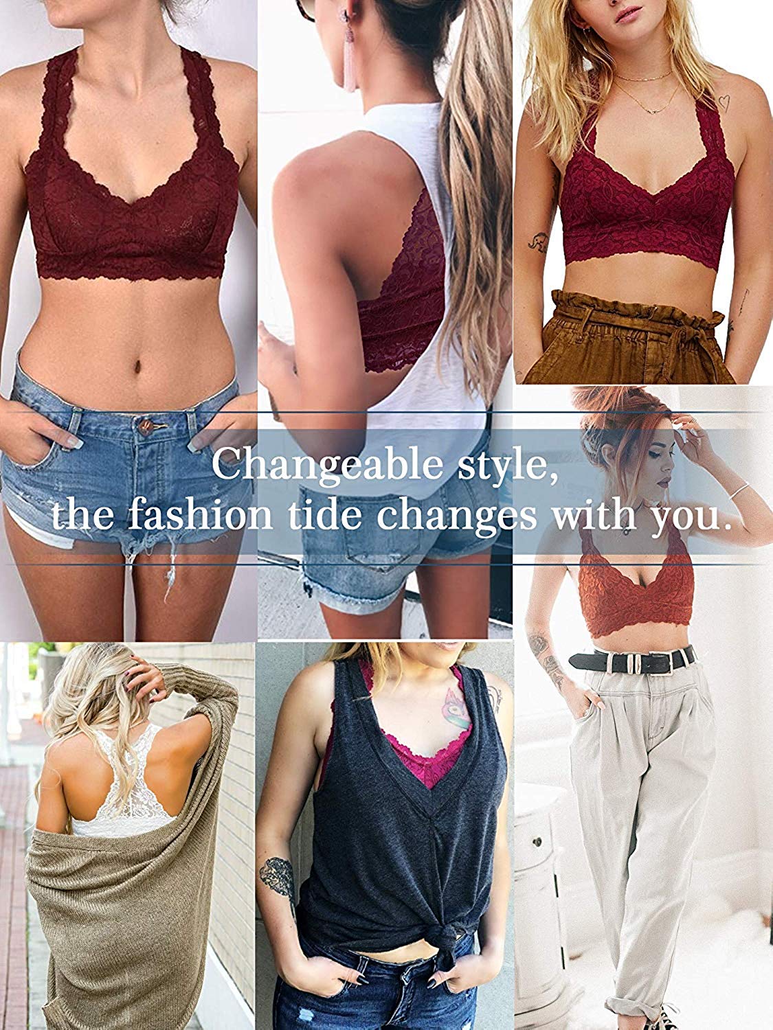 YIANNA Women Floral Lace Bralette