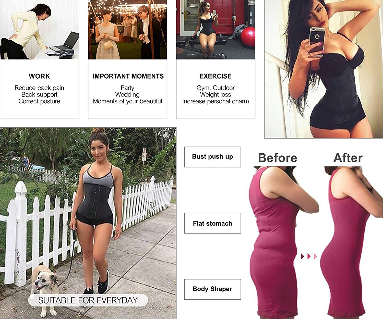 YIANNA Womens Latex Sports Waist