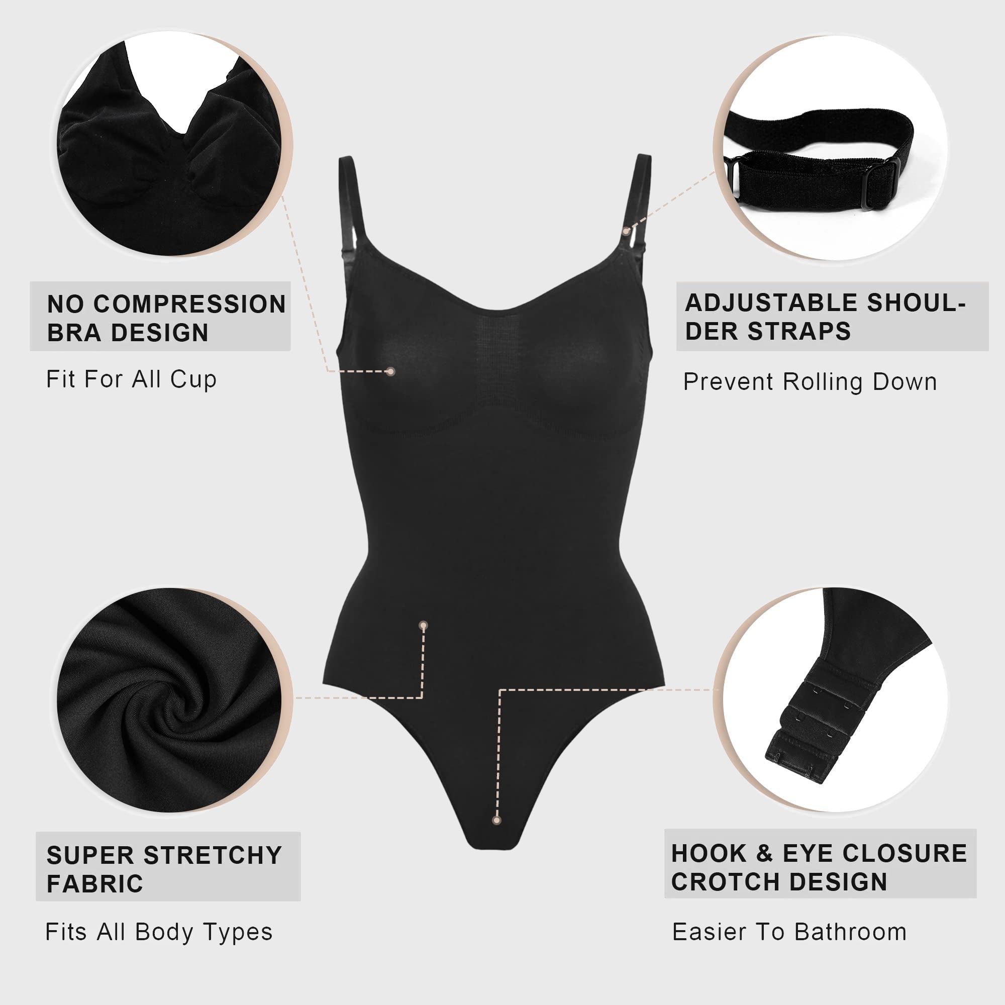YIANNA Sculpting Bodysuit For Women