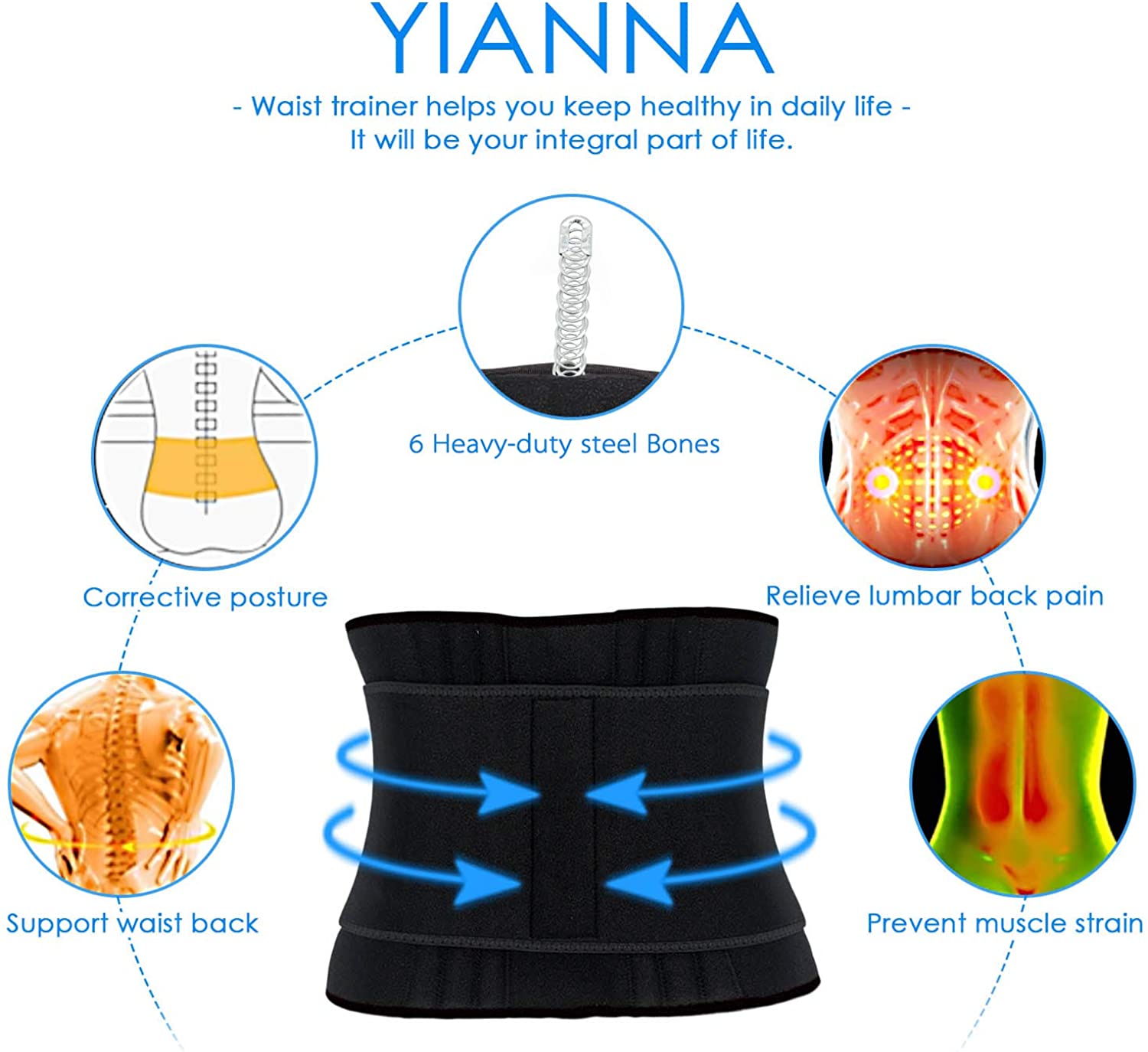 YIANNA Waist Trainer Slimming Body