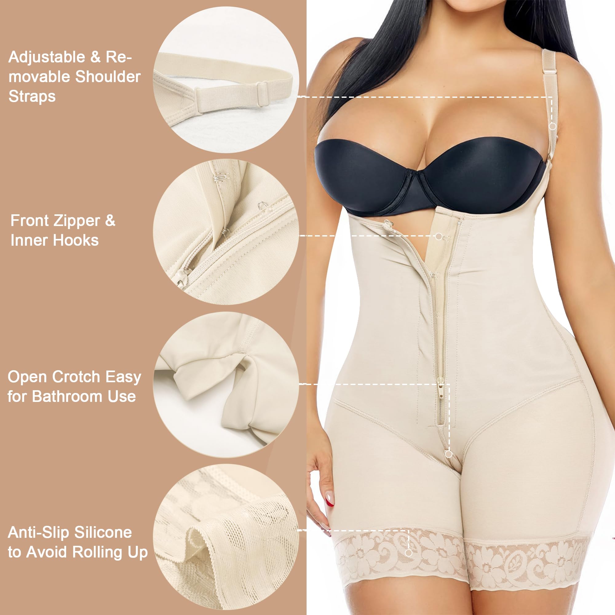 YIANNA Bodysuit Shapewear Body Shaper